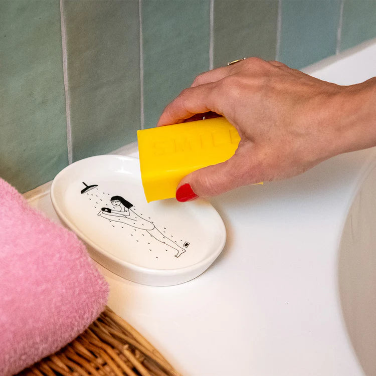 Helen B Porcelain Dish Yoga in the Shower | Helen B Ceramics