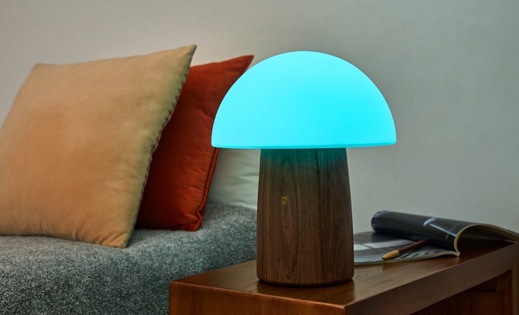 Large Alice Mushroom Lamp Walnut