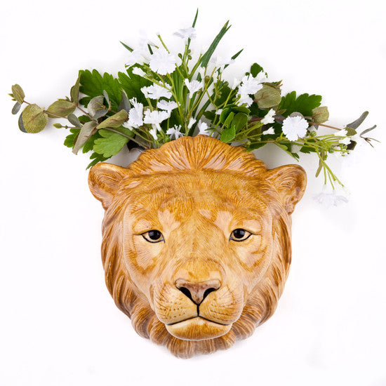 Quail Lion Wall Vase Large