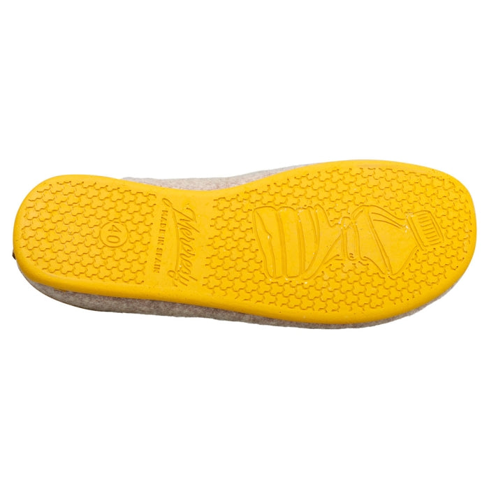 Recycled Felt Flat Slippers Beige 42-45