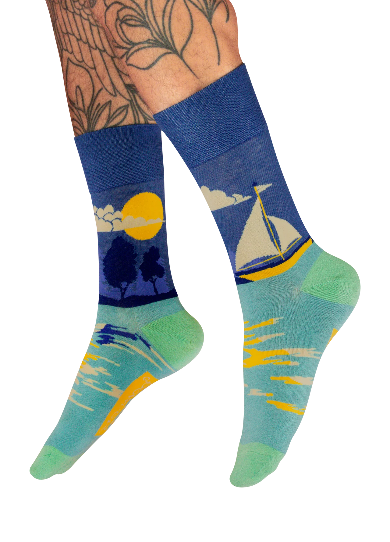 Mens Ankle Socks Sailing Design