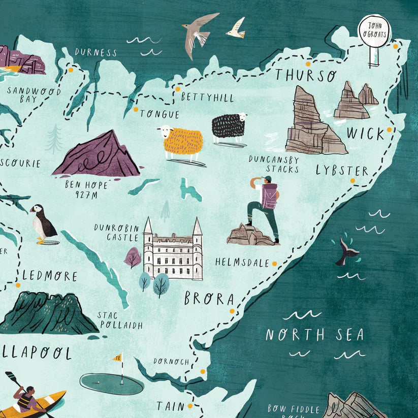 North Coast 500 - A3 Print & Oak Hanger