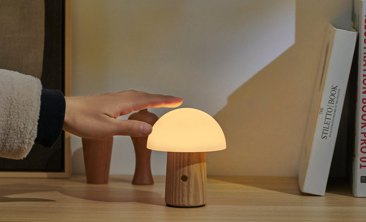 Mini Alice Mushroom Lamp White Ash