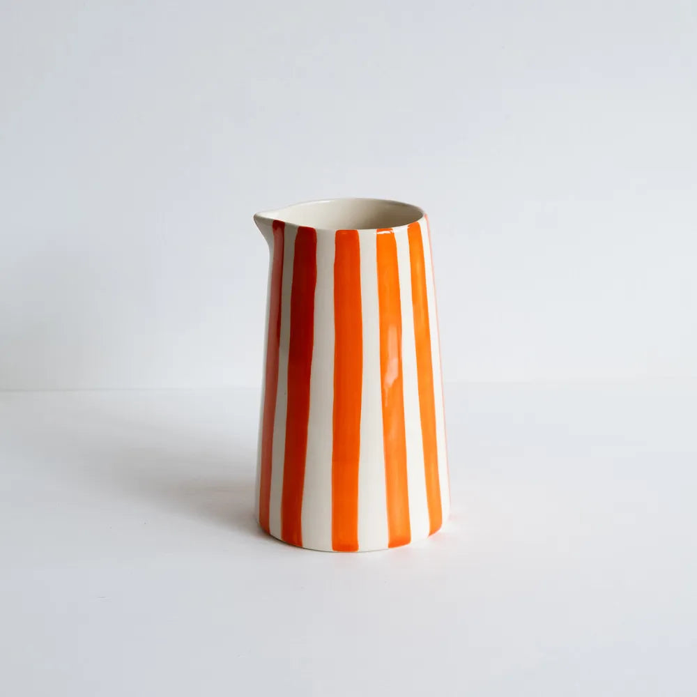 Musango Pitcher Jug Candy Stripe Tangerine