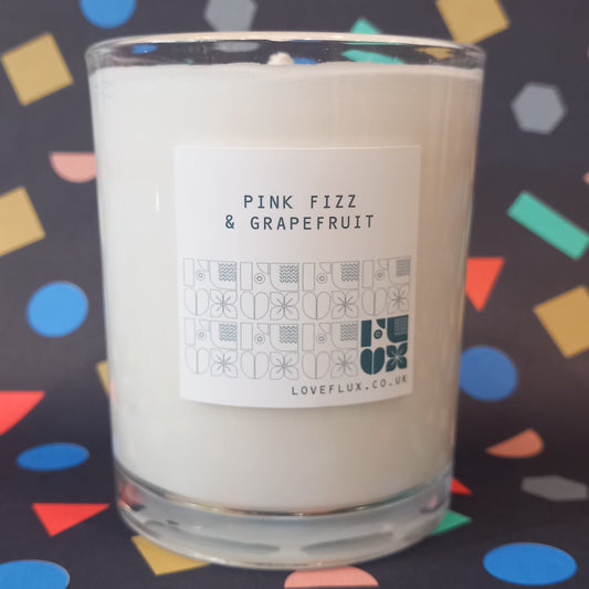 Flux Large Plant Wax Candle - Pink Fizz & Grapefruit