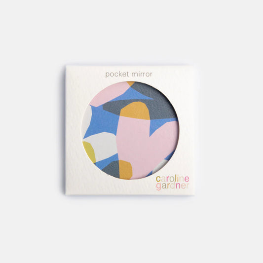 Round Pocket Mirror Confetti Hearts