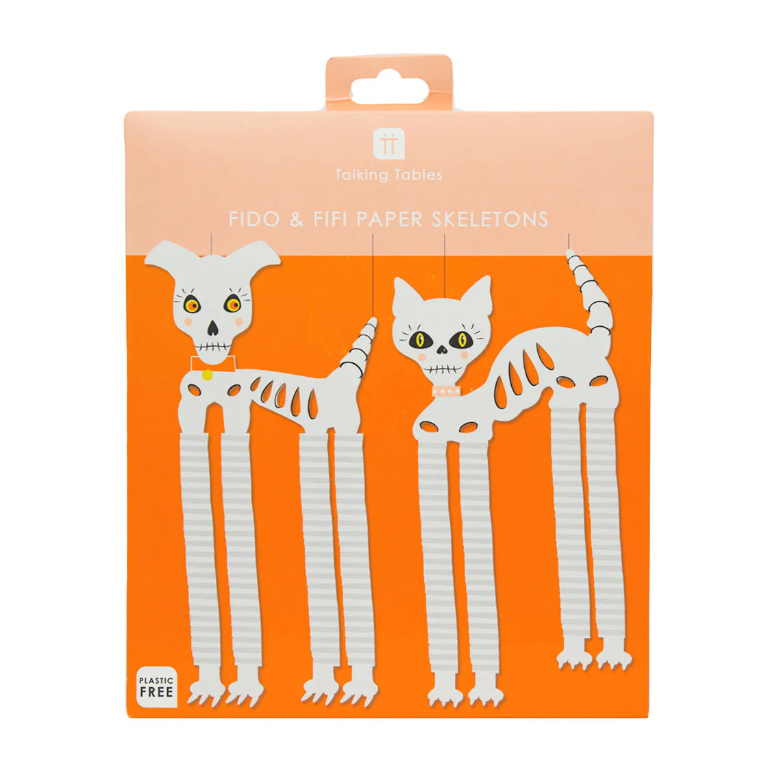 Halloween Skeleton Cat & Dog Paper Decorations 2pk