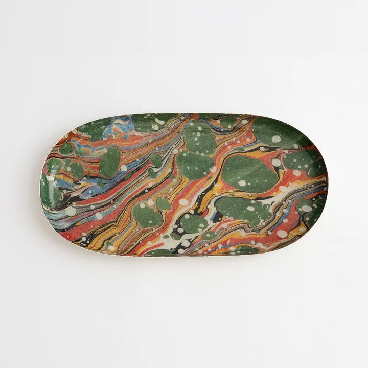 Oval Enamel Tray The Art of Marbling
