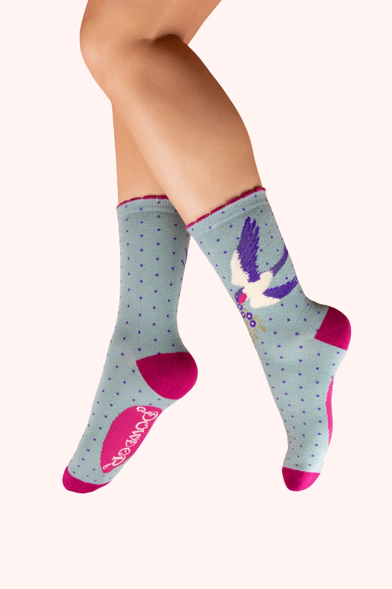 Powder Ankle Socks Swooping Swallow