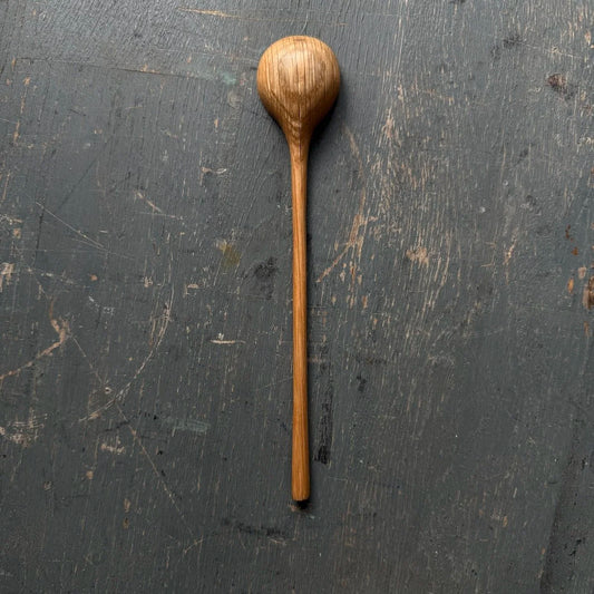 Hand Carved Oak Long Handled Spice Spoon