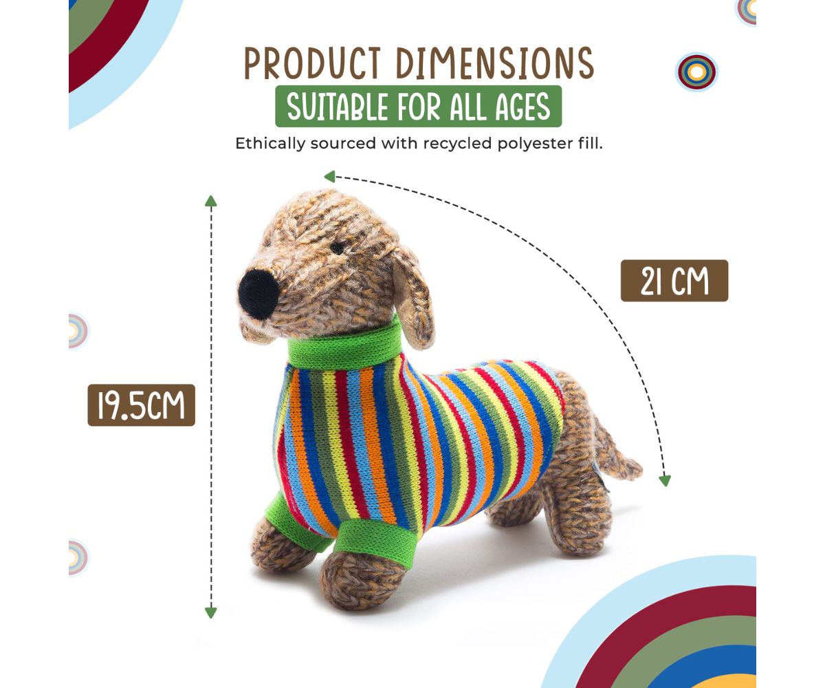 Knitted Sausage Dog Soft Toy (0+)