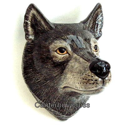 Stoneware Wall Vase Wolf