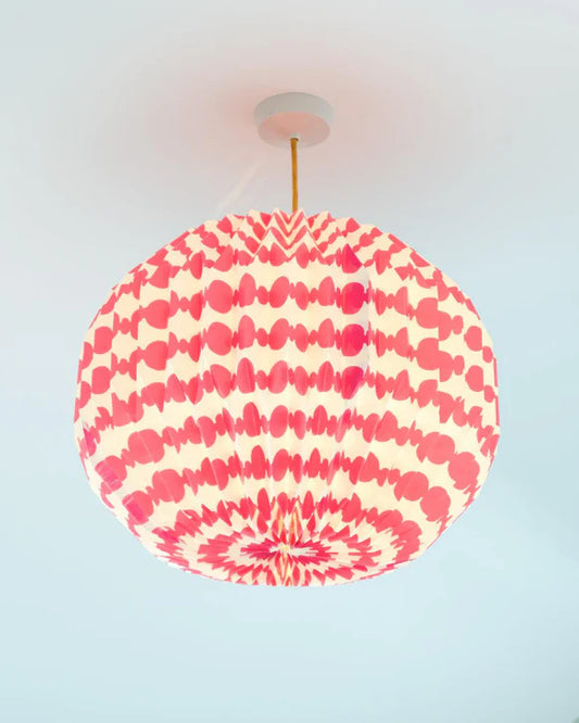 Origami Lampshade Globe Pink Beads