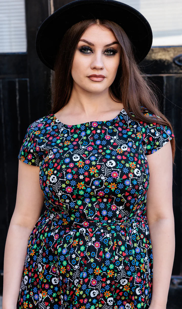 Run & Fly Boogie Bones Tea Dress | Run and Fly Clothing