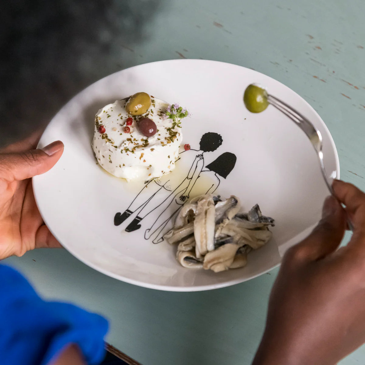 Helen B Porcelain Plate Naked Couple Back | Helen B Ceramics