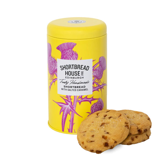 140g Tin Truly Handmade Shortbread Biscuits with Salted Caramel