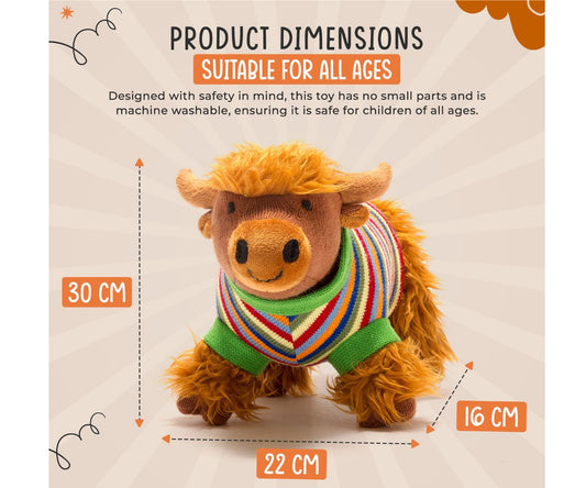 Highland Cow Stripe Jumper Soft Toy (0+)