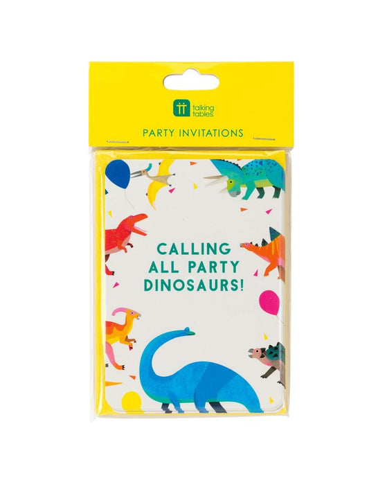 8 Party Invitations Dinosaurs
