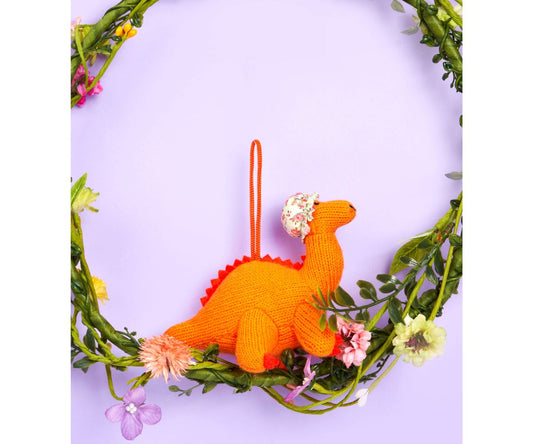 Orange Diplodocus Shower Cap Hanging Decoration