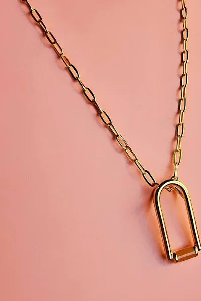 Gold Contemporary Enamel Arch Necklace