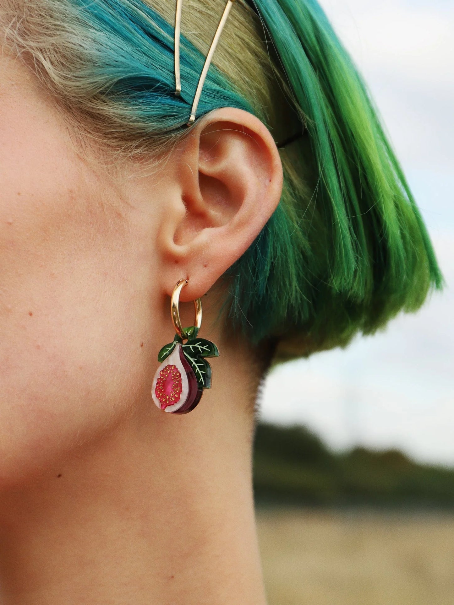 Wolf & Moon Fig Hoop Earrings