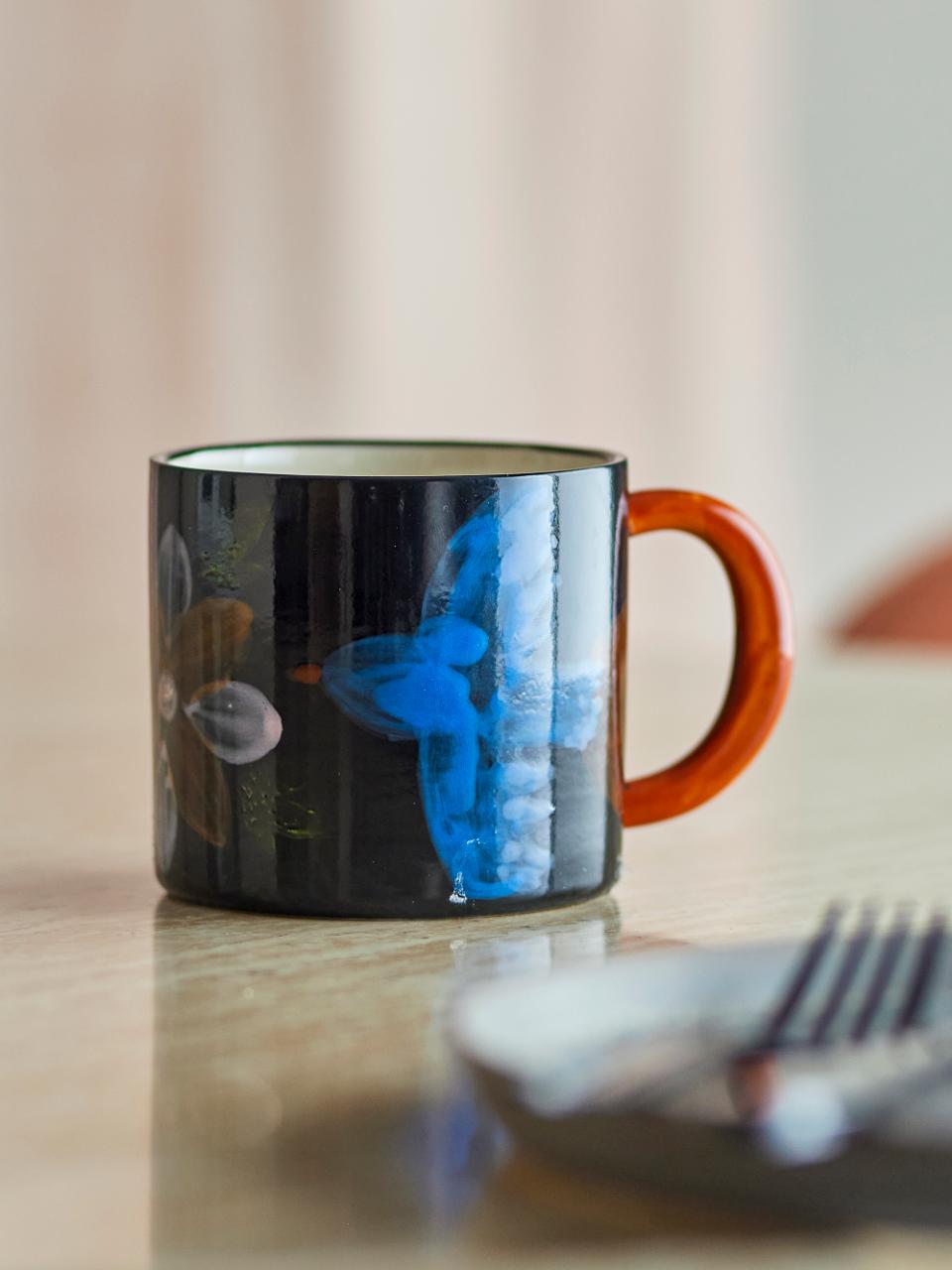 Bloomingville Maricala Stoneware Cup Dark | Hand Painted Stonewar Cup