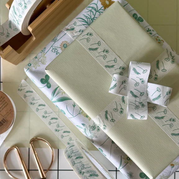 Cascayde Green Floral Paper Tape 24mm Wide