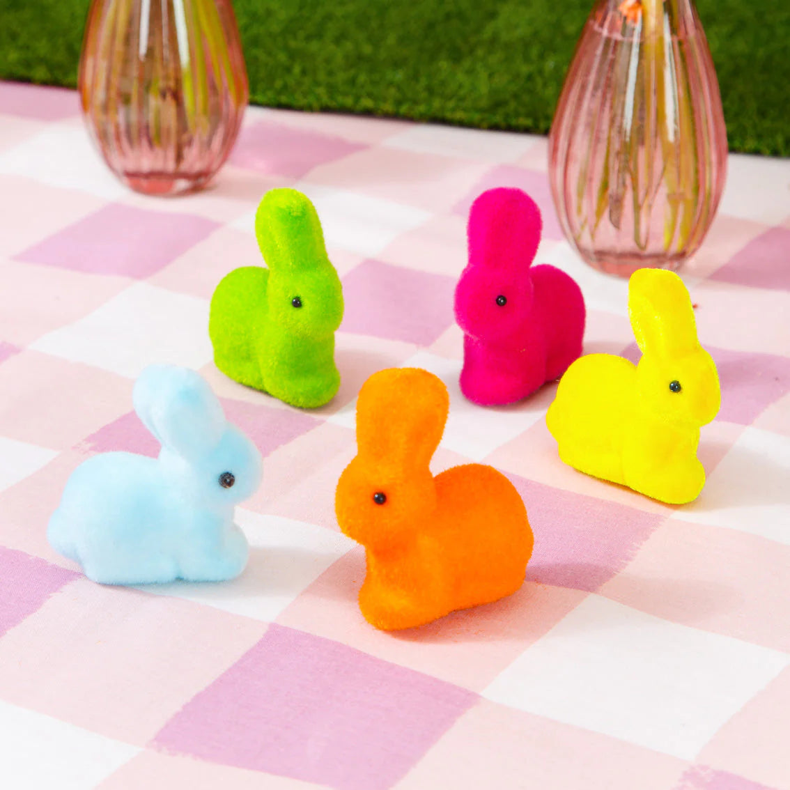Easter Rainbow 5 Felt Bunnies