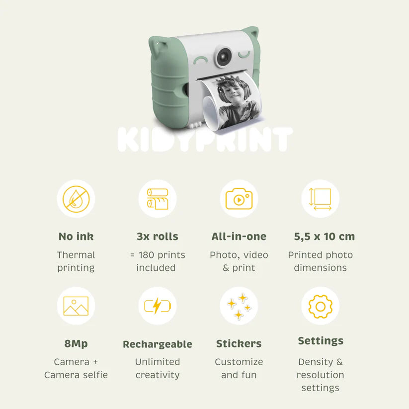 KIDYPRINT Instant Thermal Printing Camera Green (5+)