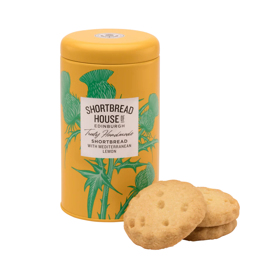 140g Tin Truly Handmade Shortbread Biscuits with Mediterranean Lemon
