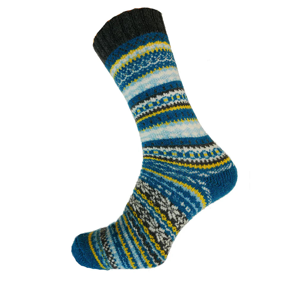 8-12 Wool Blend Socks Teal Heeled