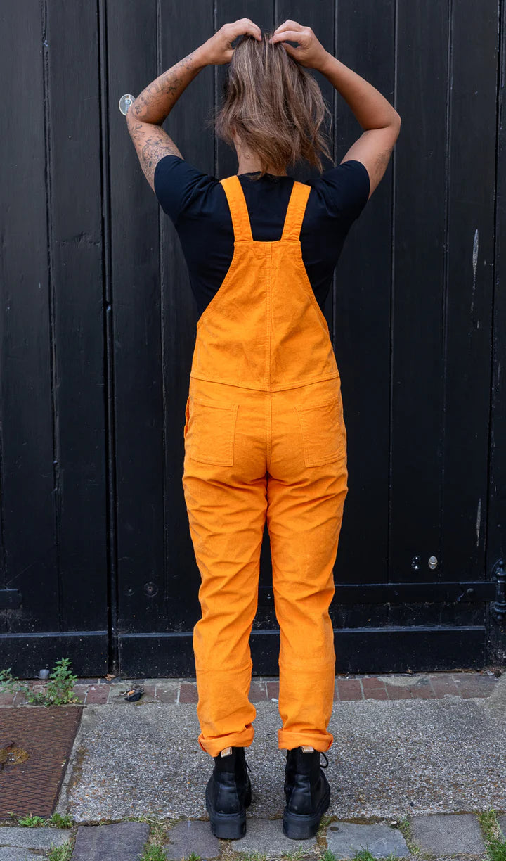 Run & Fly Highlighter Orange Stretch Cord Dungarees