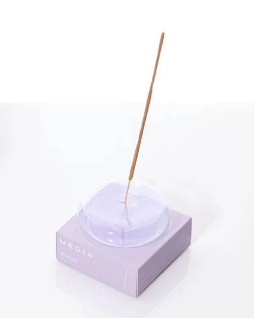Maegen Dimple Glass Incense Holder (Lavender)