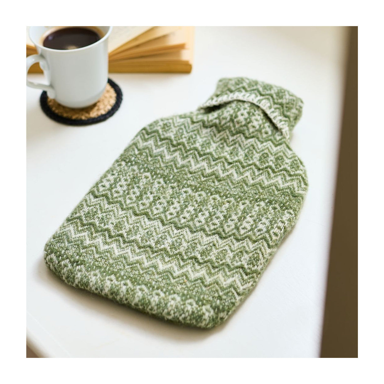 Tweedmill Hot Water Bottle Fair Isle (Sage)