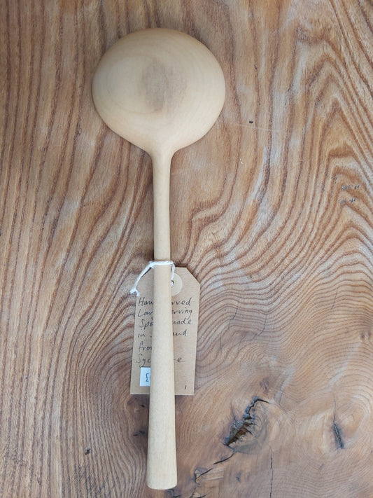 Hand Carved Sycamore Large Serving Spoon