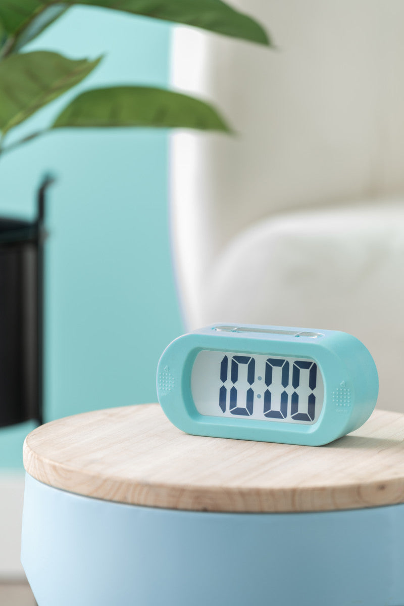 Alarm Clock Gummy Rubberized Turqoise Blue