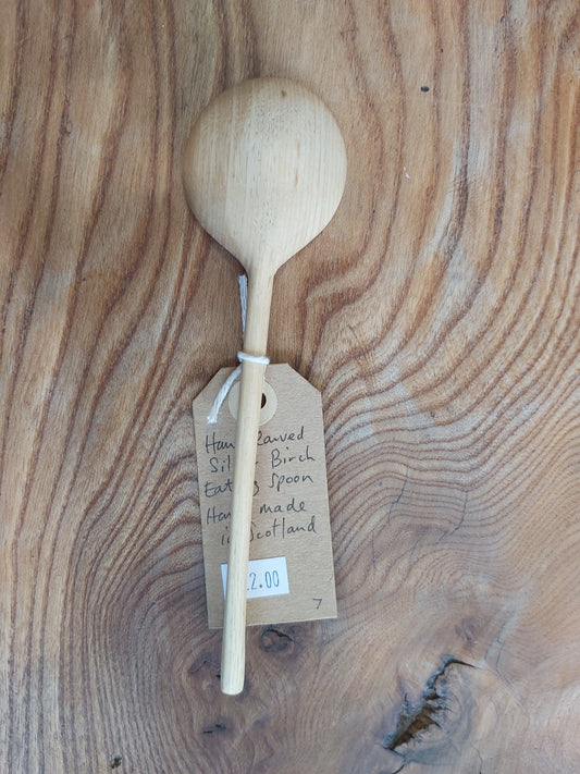 Hand Carved Silver Birch Spoon