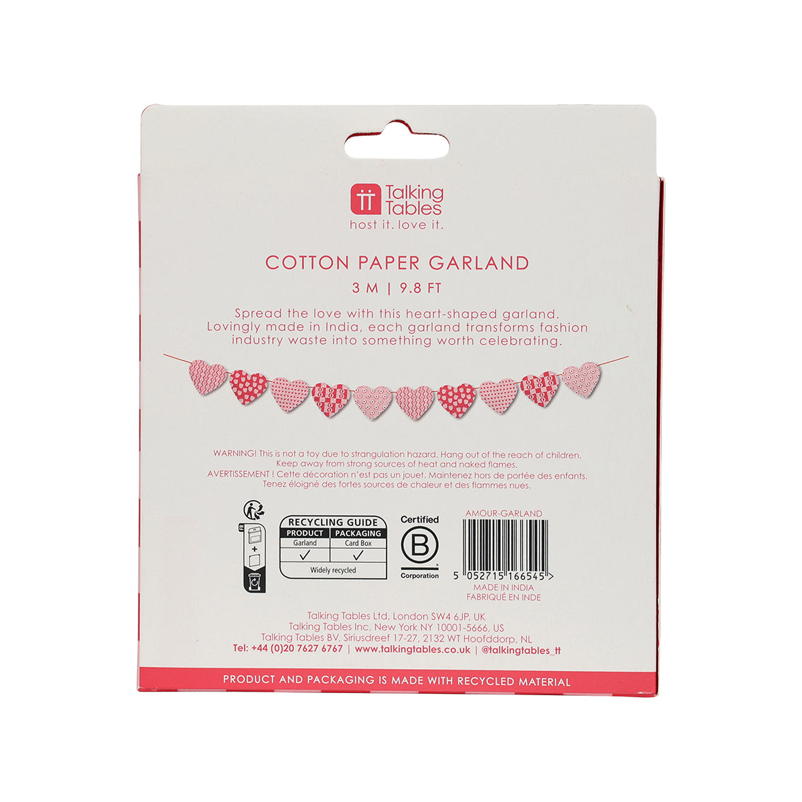 Bon Amour Paper Heart Garland