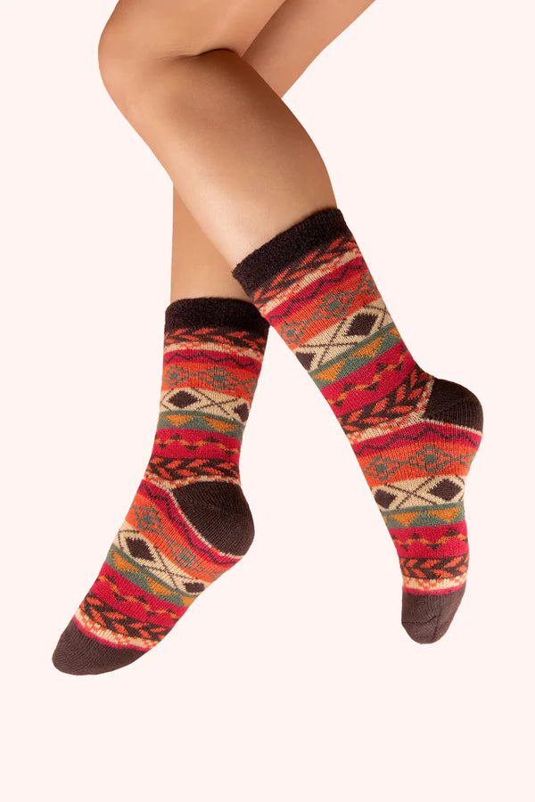 Powder Boot Socks Fairisle Russet