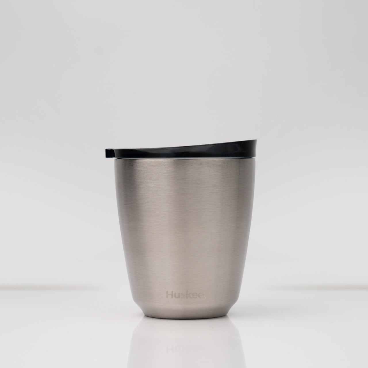 8oz Huskee Brushed Steel Cup & Lid