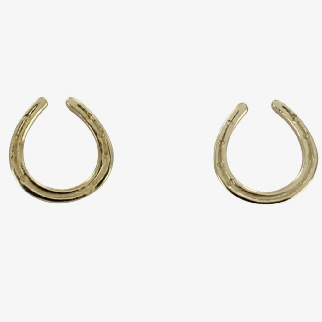 Horseshoe Stud Earrings (Gold Plated Sterling Silver)