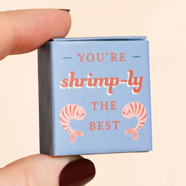 Tiny Matchbox Ceramic Shrimp Token