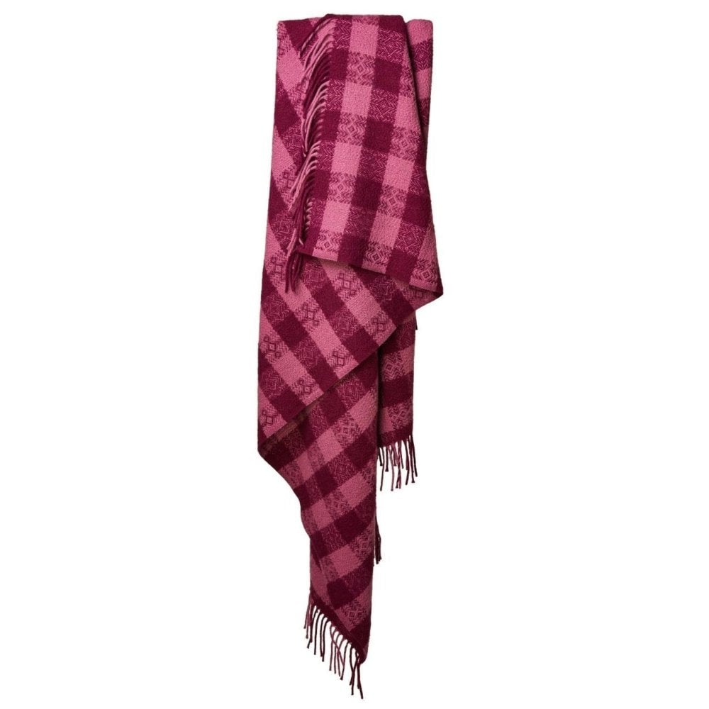 Tweedmill Wool Throw - Hutton Check Burgundy