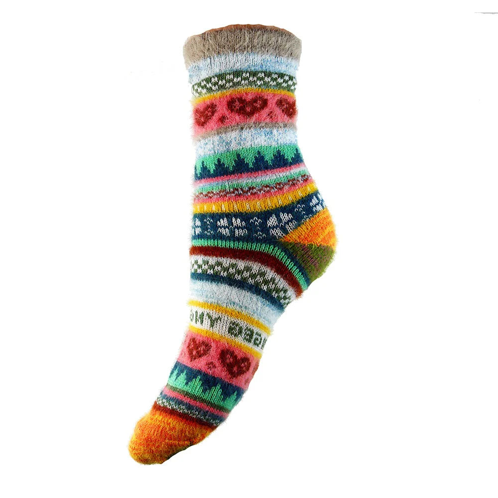 4-7 Wool Blend Socks Scandi (Multi Coloured)