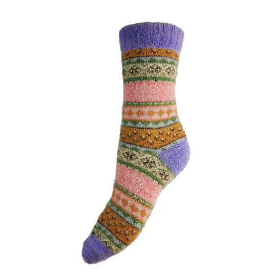 4-7 Wool Blend Socks Scandi (Pink/Purple)