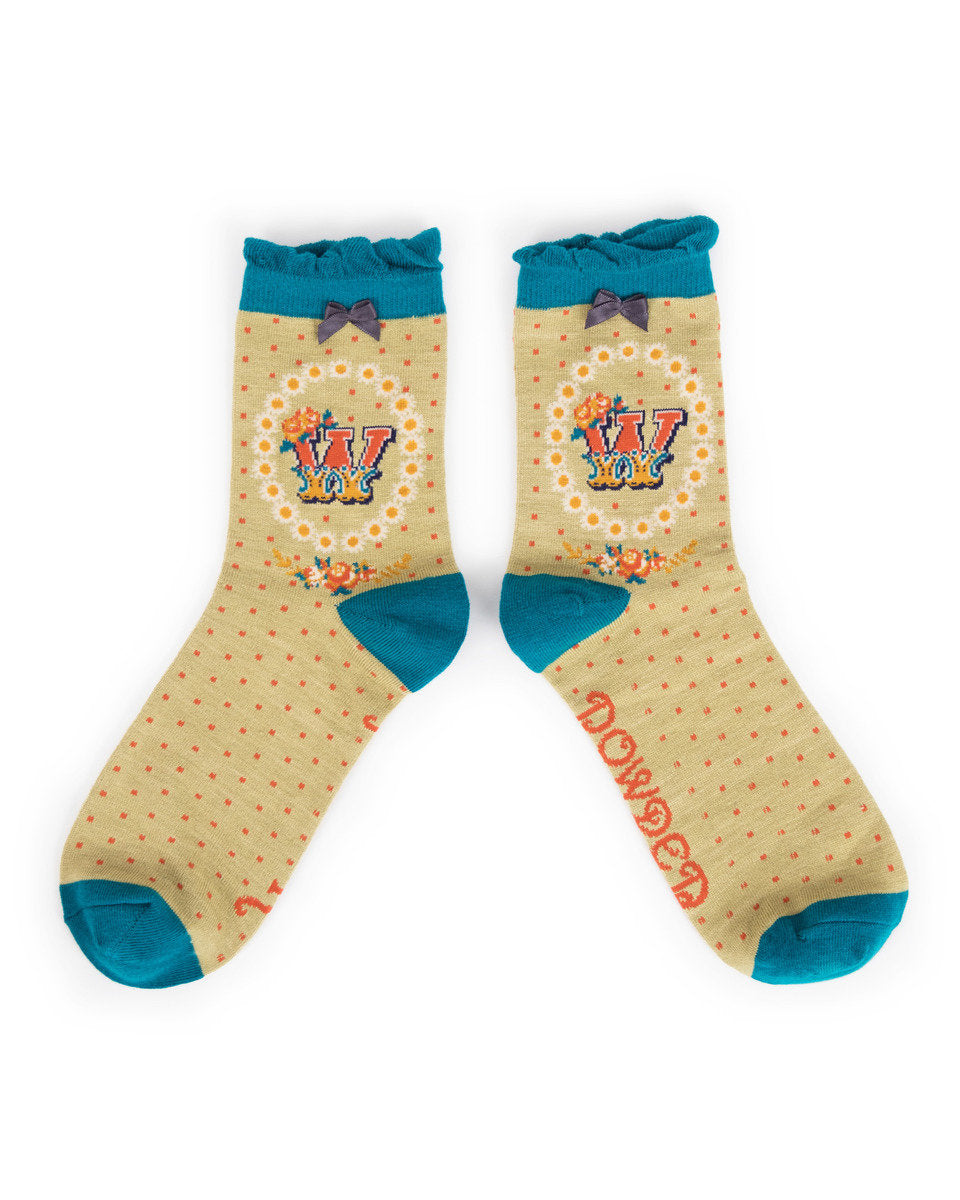 4-7 Bamboo Socks Alphabet