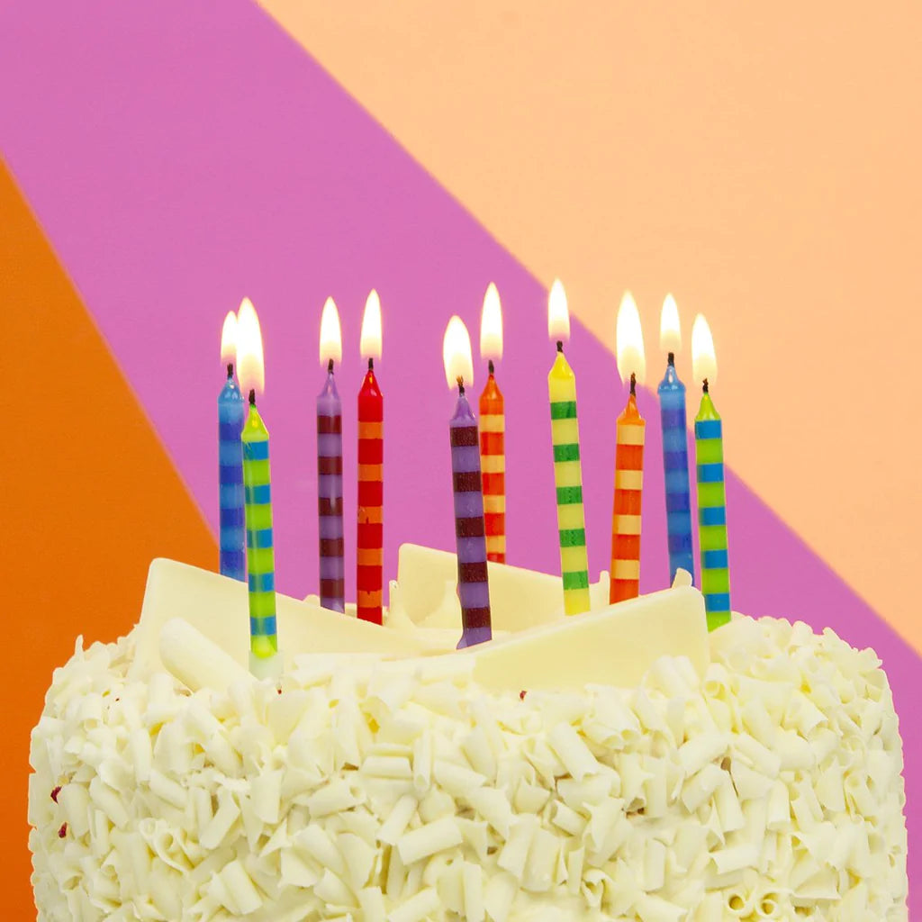 Birthday Bash Striped Candles