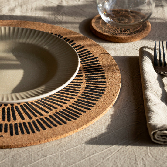 Max Cork Placemat 2pk Sandy Lines