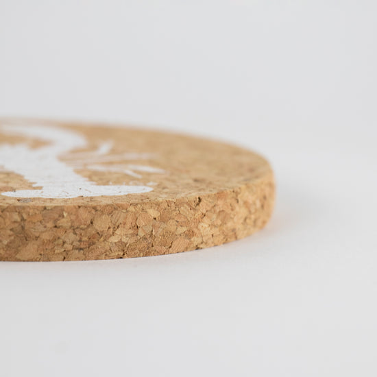 Cork Coaster Lobster White