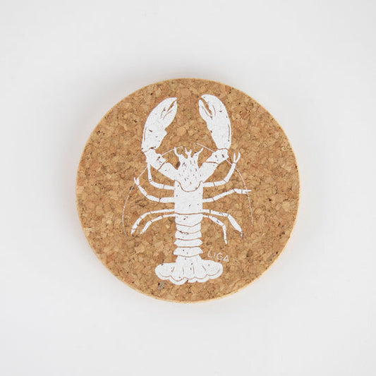 Cork Coaster Lobster White